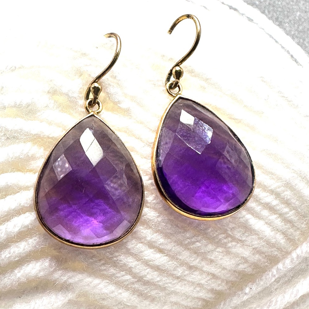Amethyst earrings. - Picture 4 of 9